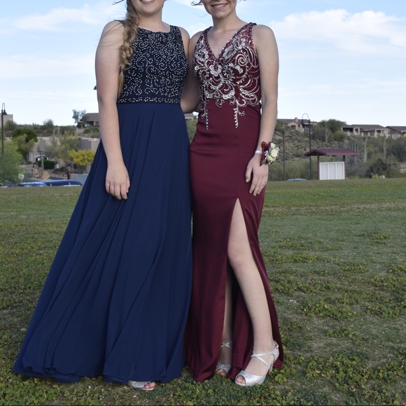 Dancing Queen Burgundy Prom Dress - Picture 6 of 8